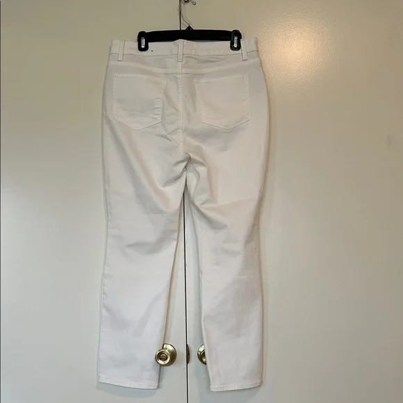 Talbots flawless high waist straight leg Women's White Jeans size 12P - Picture 4 of 7